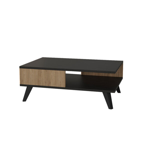 Τραπέζι σαλονιού Flipter pakoworld μελαμίνης oak-μαύρο 83x54x34εκ - 197-000191