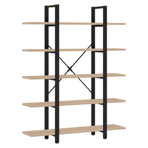 Βιβλιοθήκη Esthon pakoworld φυσικό-μαύρο μέταλλο 120x28x180εκ - 197-000229