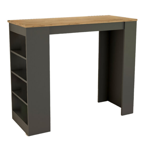Τραπέζι μπαρ Birma pakoworld σε oak-ανθρακί απόχρωση 120x51.5x102εκ - 197-000277