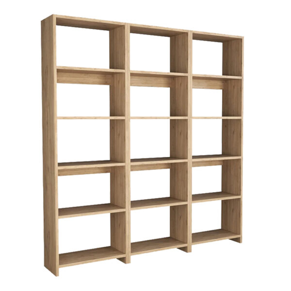 Βιβλιοθήκη Rabuku pakoworld σε oak  απόχρωση 146x22x160εκ - 197-000278
