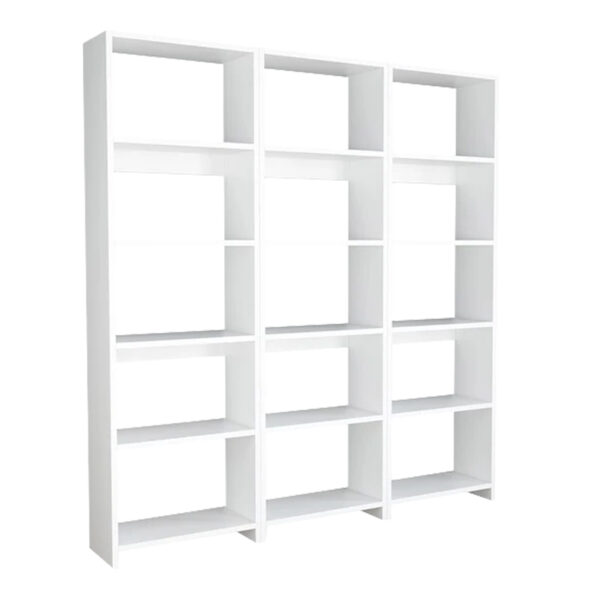 Βιβλιοθήκη Rabuku pakoworld σε λευκή απόχρωση 146x22x160εκ - 197-000279