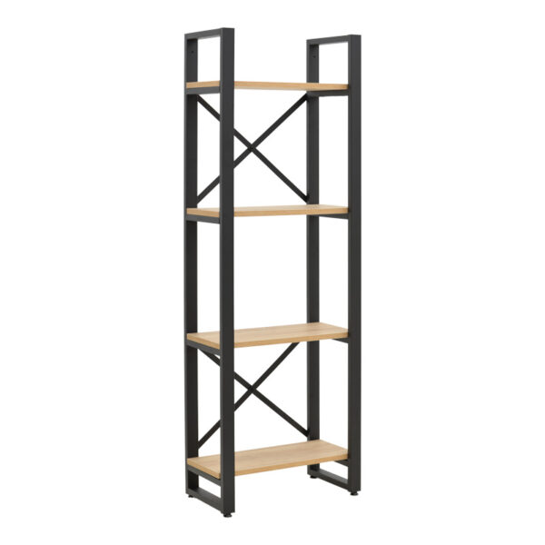 Βιβλιοθήκη Crimson pakoworld σε oak-μαύρη απόχρωση 50x22x150εκ - 197-000292
