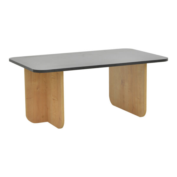 Τραπέζι Beca pakoworld σε oak-μαύρο απόχρωση 100x60x42εκ - 197-000311