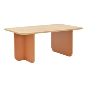 Τραπέζι Bοca pakoworld σε oak-κεραμιδί απόχρωση 100x60x42εκ - 197-000312