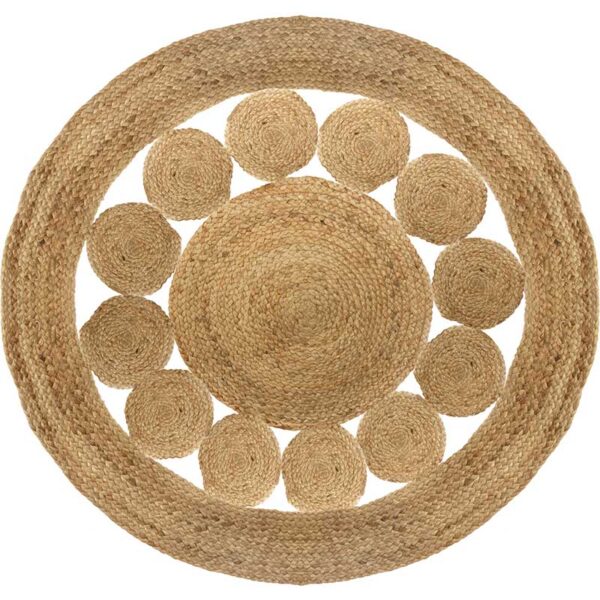 Χαλί Lace pakoworld γιούτα φυσικό Φ120x1εκ - 199-000146