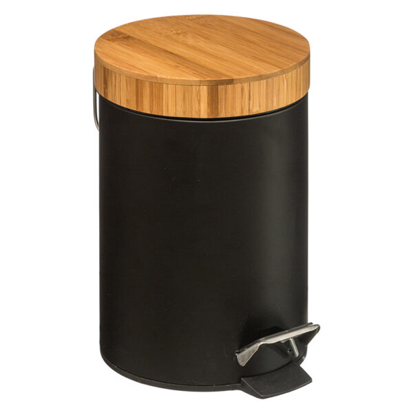 Κάδος απορριμμάτων 3L Dustbin pakoworld μέταλλο-pp μαύρο-oak - 199-000210