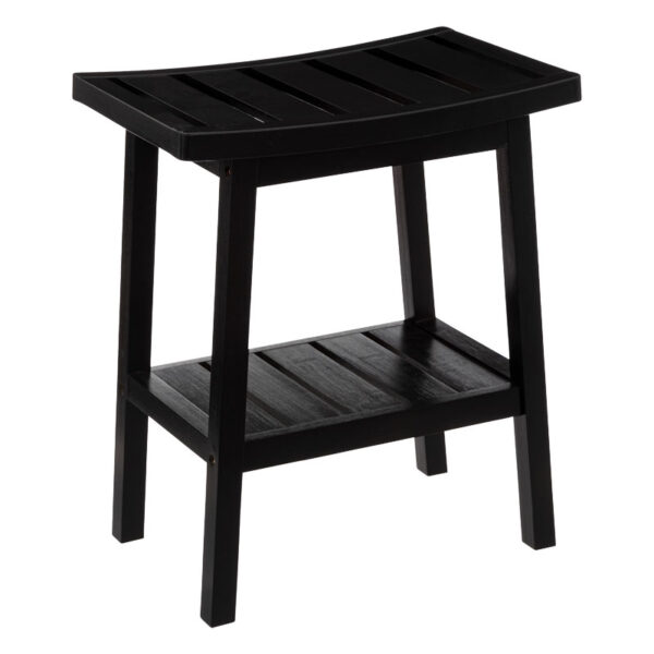 Σκαμπό Dael pakoworld μπαμπού χρώμα μαύρο 40x25x46εκ - 199-000527