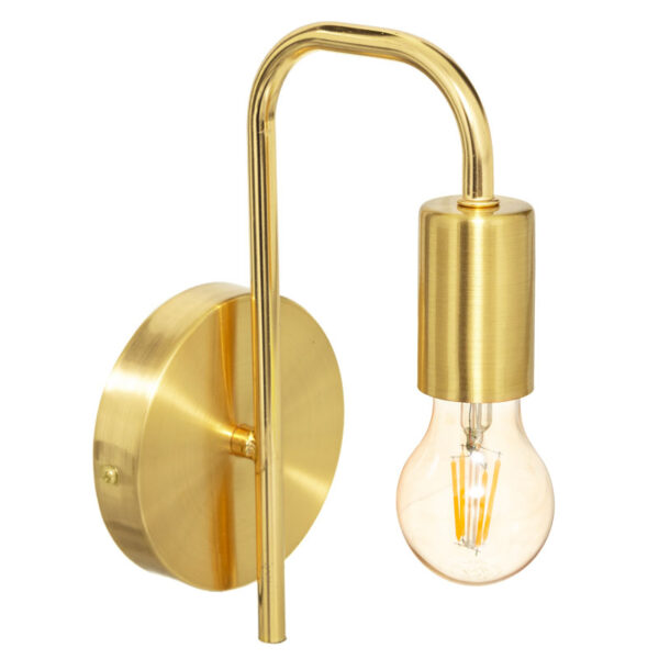 Φωτιστικό τοίχου-απλίκα Zhola pakoworld E27 40W χρυσό 17x12x25εκ - 199-000533