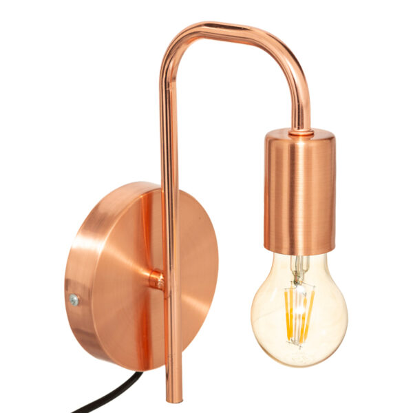 Φωτιστικό τοίχου-απλίκα Zhola pakoworld E27 40W μπρονζέ 17x12x25εκ - 199-000544