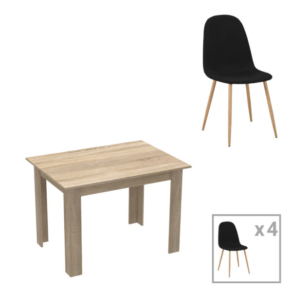 Τραπεζαρία Manka-Bella pakoworld σετ 5τεμ σε sonoma απόχρωση 110x80x70εκ - 200-001227