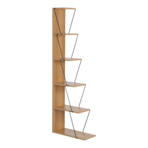 Βιβλιοθήκη mini Tars pakoworld  sonoma-μαύρο 50x22x150εκ - 225-000026