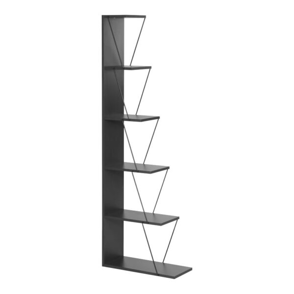 Βιβλιοθήκη mini Tars pakoworld  ανθρακί-μαύρο 50x22x150εκ - 225-000027