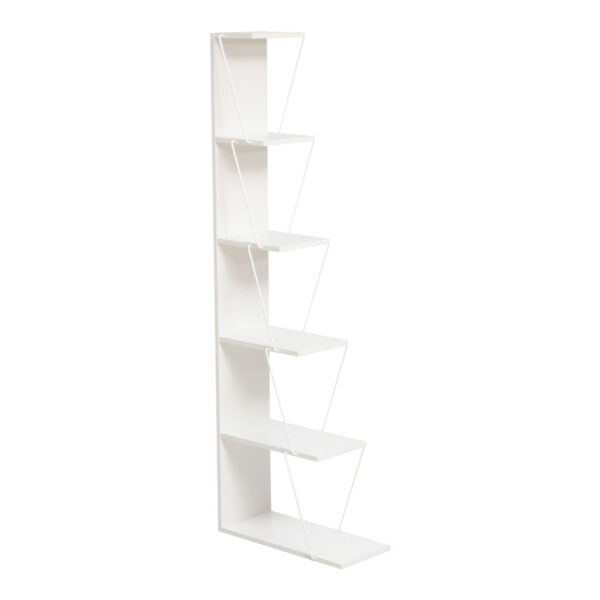 Βιβλιοθήκη mini Tars pakoworld λευκό 50x22x150εκ - 225-000028