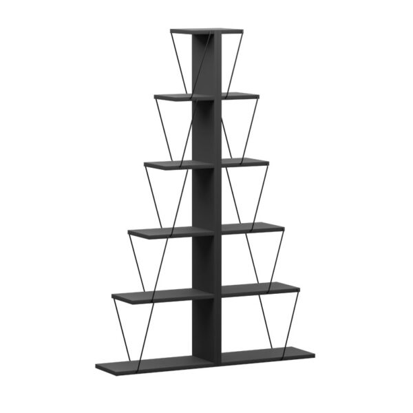 Βιβλιοθήκη mini Tars pakoworld ανθρακί-μαύρο 130x22x146εκ - 225-000041