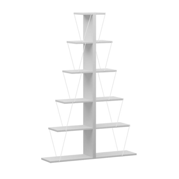 Βιβλιοθήκη mini Tars pakoworld λευκό 130x22x146εκ - 225-000042