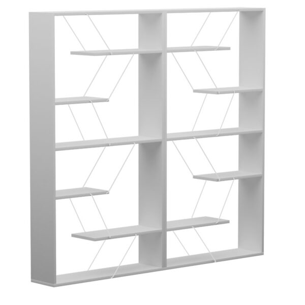 Βιβλιοθήκη Tars pakoworld γκρι-λευκό 168x24x157εκ - 225-000045