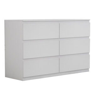Συρταριέρα Cindy pakoworld 6 συρταριών λευκό 120x40x75εκ - 230-000009