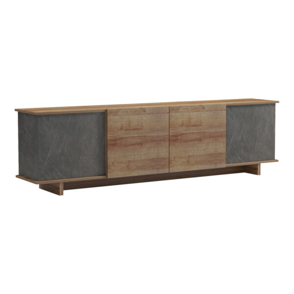 Έπιπλο τηλεόρασης Zafore  pakoworld σε oak-καφέ antique απόχρωση 180x33x50εκ - 230-000072