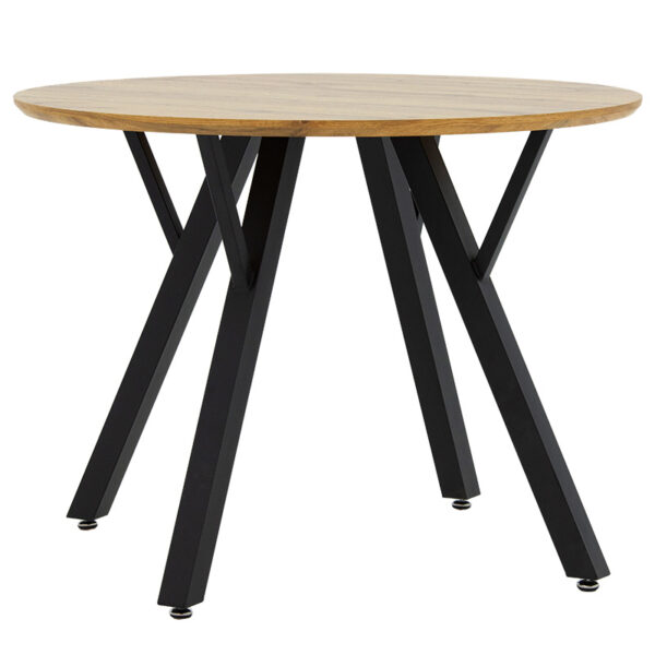 Tραπέζι Annie pakoworld MDF sonoma-μαύρο Φ100x76εκ - 235-000006