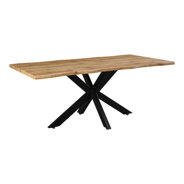 Tραπέζι Gilman pakoworld MDF sonoma-μαύρο 180x90x75εκ - 235-000022