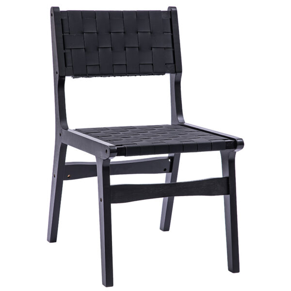 Καρέκλα Ridley pakoworld ξύλο-pu μαύρο - 236-000009