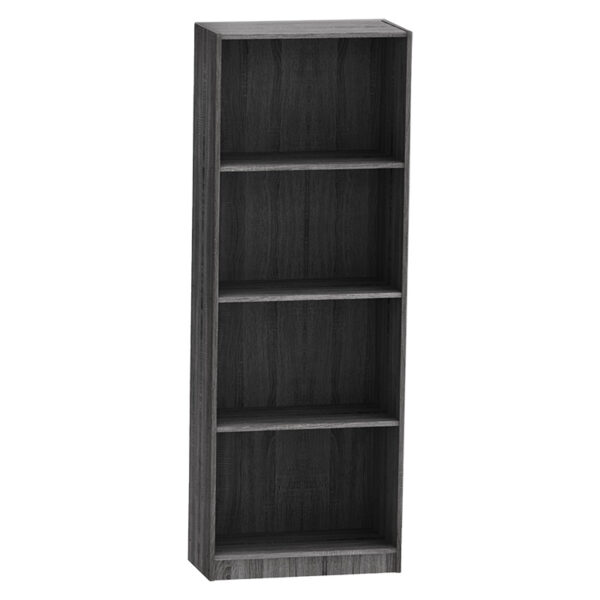 Βιβλιοθήκη Presley pakoworld σε ανθρακί-wenge απόχρωση 60x30x167εκ - 248-000009