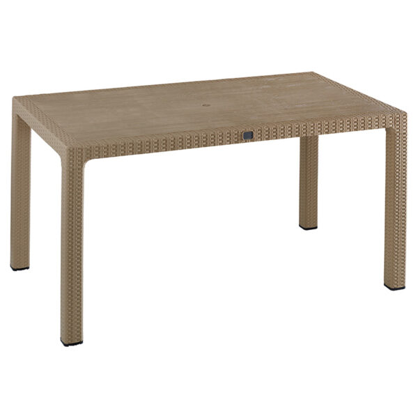 Τραπέζι Explore pakoworld με UV protection PP cappucino 150x90x73.5εκ - 253-000030