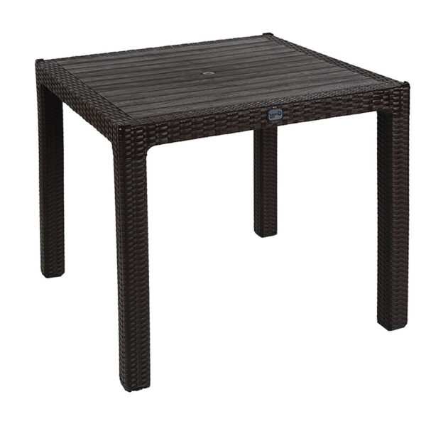 Τραπέζι Explore pakoworld με UV protection PP καφέ 90x90x73.5εκ - 253-000031