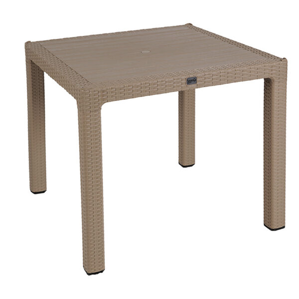 Τραπέζι Explore pakoworld με UV protection PP cappucino 90x90x73.5εκ - 253-000032