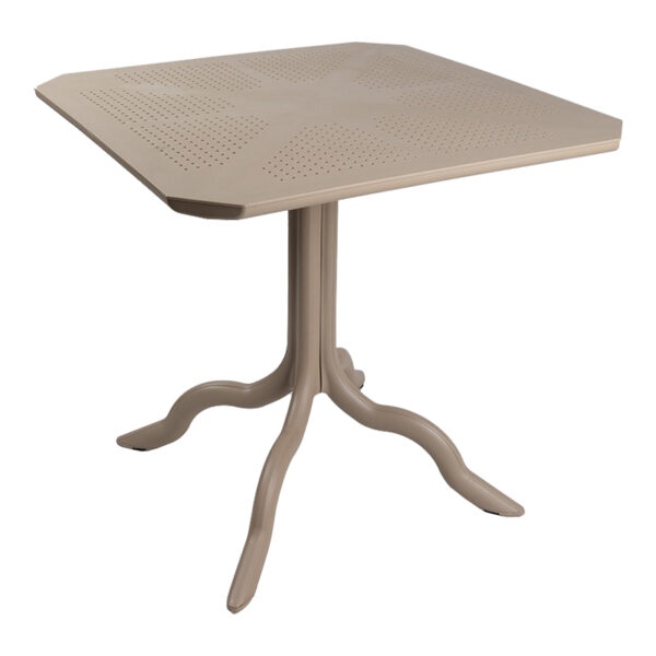 Τραπέζι Icon  pakoworld PP σε απόχρωση cappucino 80x80x74.5εκ - 253-000117