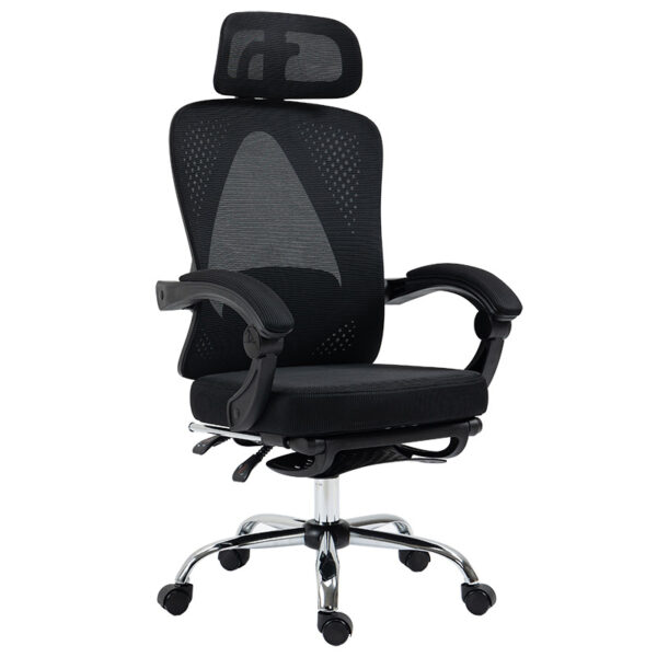 Καρέκλα γραφείου διευθυντή με υποπόδιο Titan pakoworld Premium Quality ύφασμα-mesh χρώμα μαύρο - 256-000003
