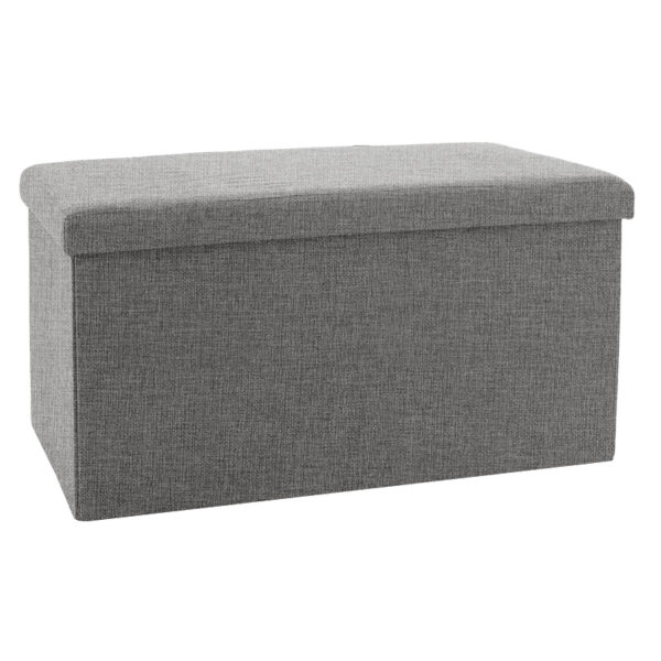 Σκαμπό-μπαούλο Greatness pakoworld ύφασμα γκρι 76x38x38εκ - 257-000001