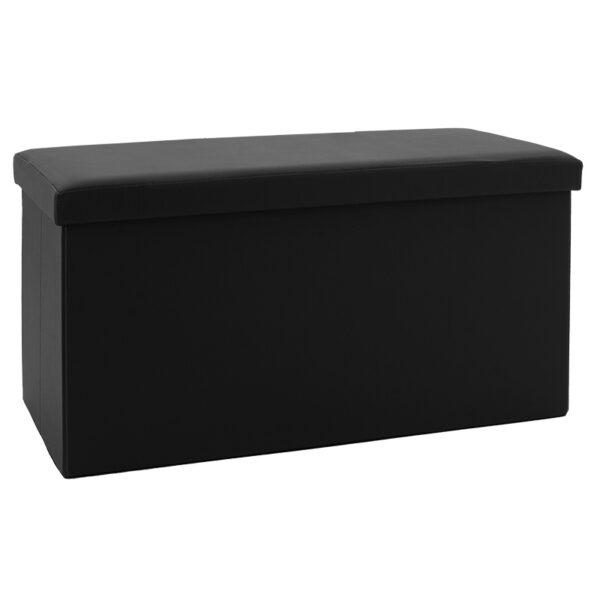 Σκαμπό-μπαούλο Cooperation pakoworld pu μαύρο 76x38x38εκ - 257-000006