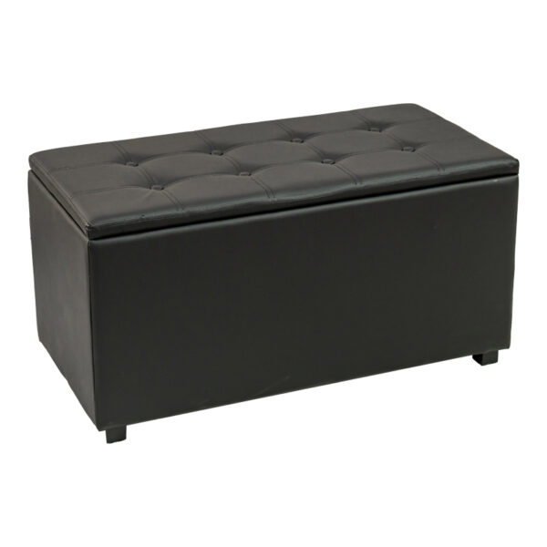 Σκαμπό-μπαούλο Corben pakoworld pu μαύρο 86x43x45εκ - 257-000026