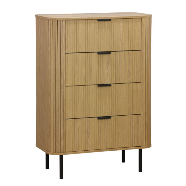Συρταριέρα Scandi pakoworld με 4 συρτάρια φυσικό 79x46x115εκ - 260-000011