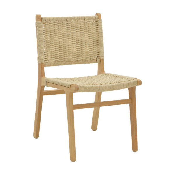 Καρέκλα Julien pakoworld rubberwood φυσικό-έδρα φυσικό σχοινί 61x54x85εκ - 263-000007