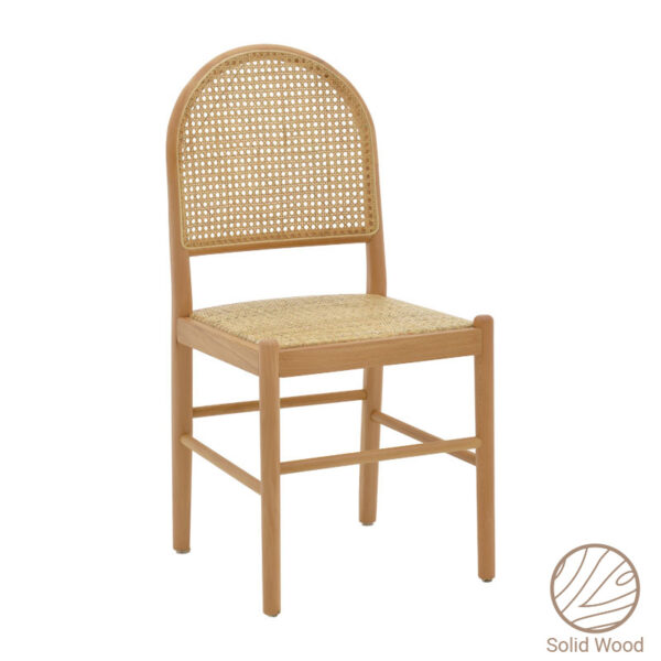Καρέκλα Alessia pakoworld ξύλο οξιάς-rattan φυσικό 43x40x89εκ - 263-000010