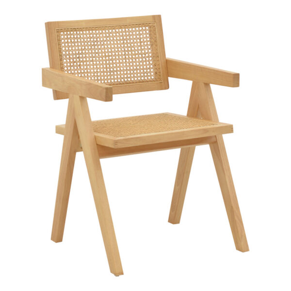 Πολυθρόνα Winslow pakoworld φυσικό rubberwood 52x59x79εκ - 263-000022