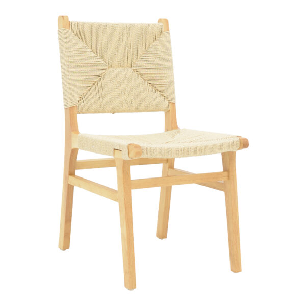 Καρέκλα Arten pakoworld σχοινί-rubberwood σε φυσική απόχρωση 60x55x85εκ - 263-000044