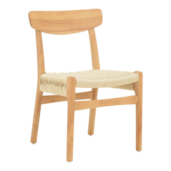 Καρέκλα Eaprine pakoworld φυσικό σχοινί-rubberwood 49x53x77εκ - 263-000047