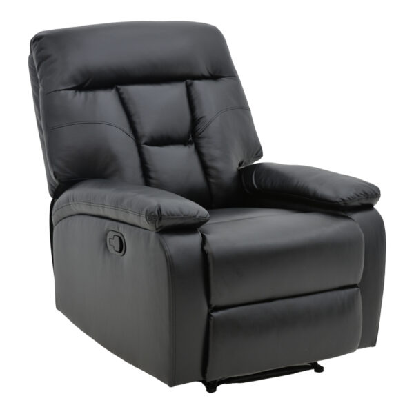 Πολυθρόνα relax Terpsi pakoworld μαύρο PU 80x94x102εκ - 269-000007