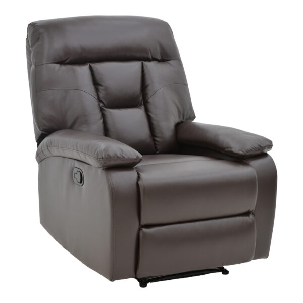 Πολυθρόνα relax Terpsi pakoworld καφέ PU 80x94x100εκ - 269-000008