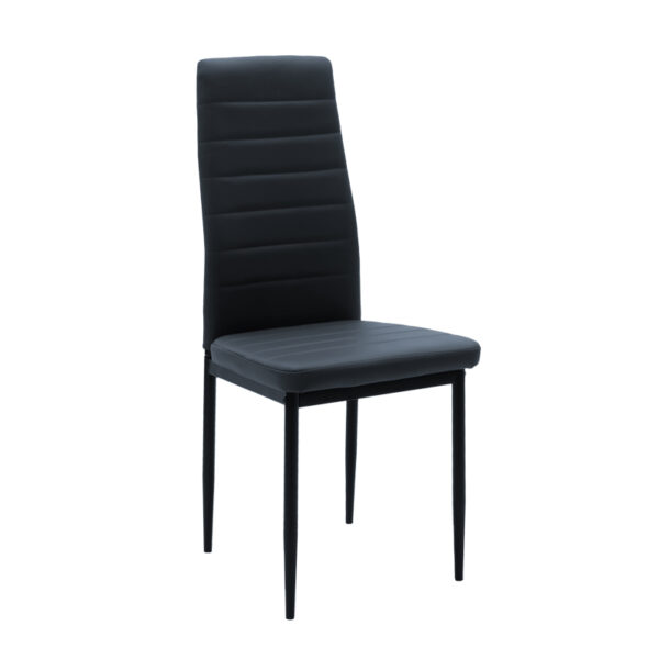 Καρέκλα Parker pakoworld PU ανθρακί-μαύρο πόδι 42x48x98εκ - 270-000002