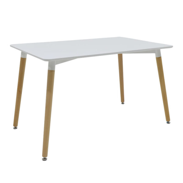 Τραπέζι Natali pakoworld MDF λευκό-πόδια φυσικό 120x80x76εκ - 271-000011