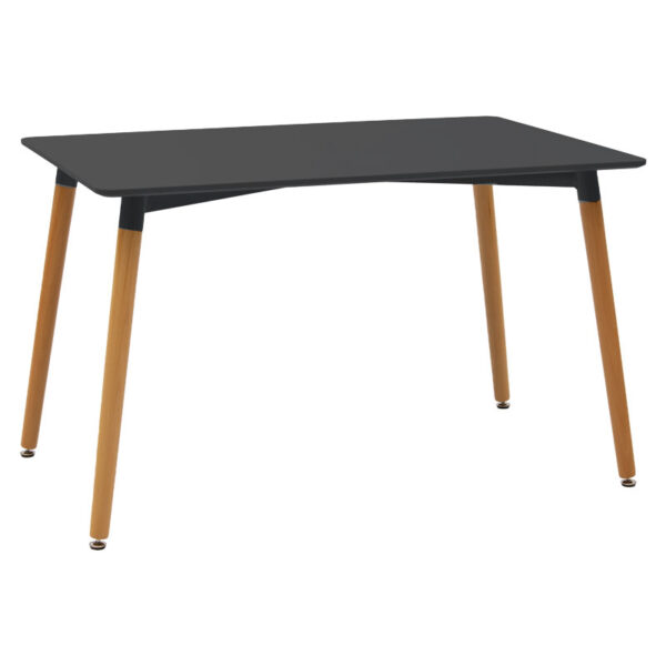 Τραπέζι Natali pakoworld MDF μαύρο-πόδια φυσικό 120x80x76εκ - 271-000012