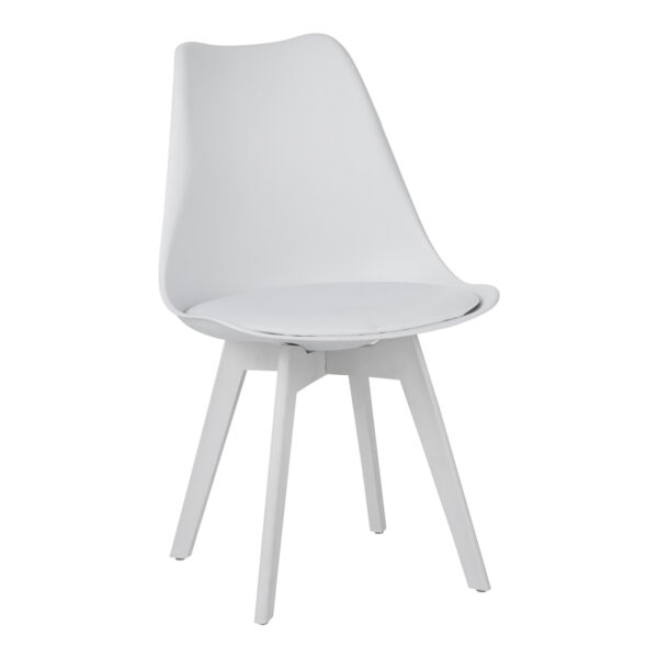 Καρέκλα Gaston I pakoworld PP-PU σε λευκή απόχρωση 48.5x53.5x81.5εκ - 271-000037