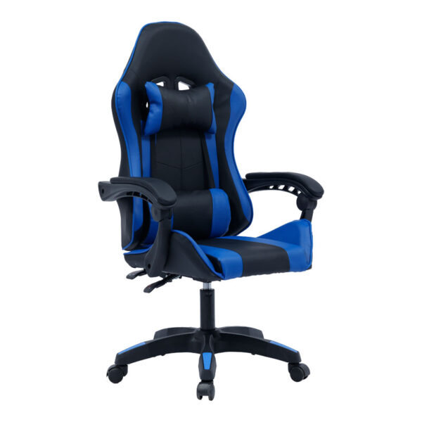 Καρέκλα γραφείου gaming William pakoworld PU μαύρο-μπλε - 275-000014
