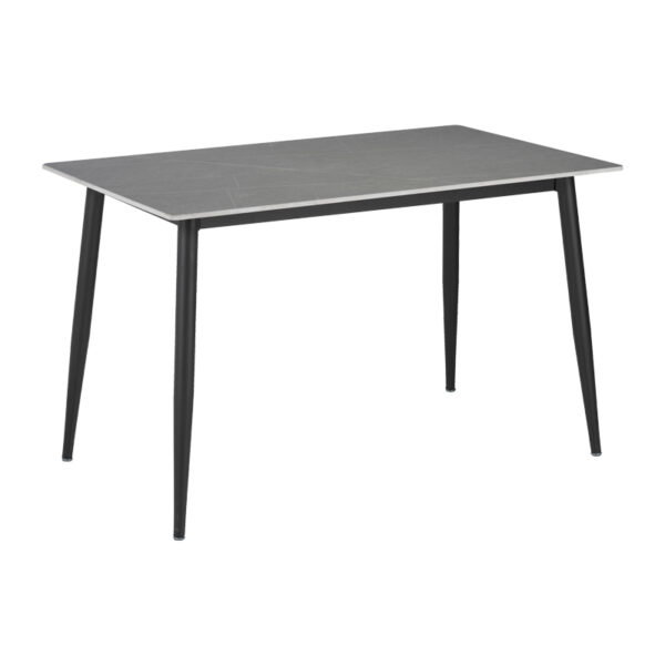 Τραπέζι Gustas pakoworld γκρι μαρμάρου sintered stone-μαύρο μέταλλο 160x80x75εκ - 278-000006