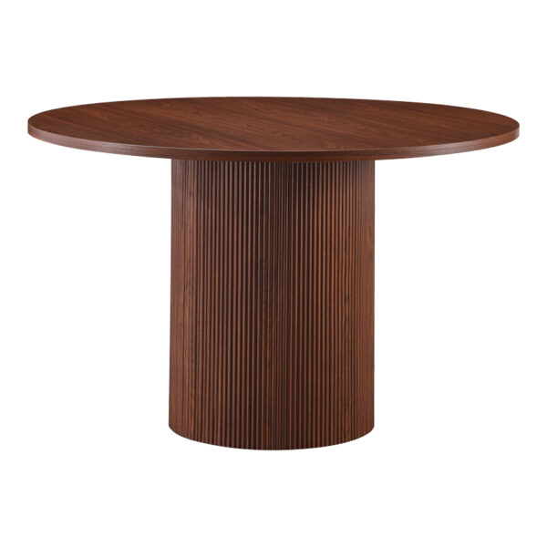 Τραπέζι Mesa pakoworld MDF σε καρυδί απόχρωση Φ120x75εκ - 278-000013