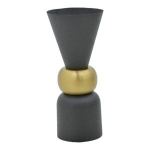 Βάζο Decorasie Inart μαύρο-χρυσό μέταλλο Φ28x65εκ - 287-000003